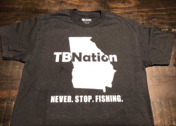 Never Stop Fishing TBNation State T Shirt